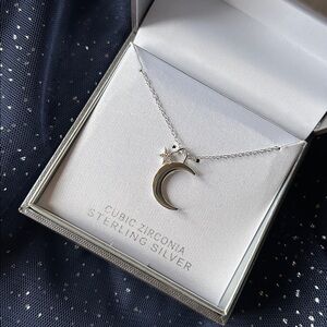 Celestial Moon Star Sterling Silver Cubic Zirconia Necklace - Kohl’s Primrose